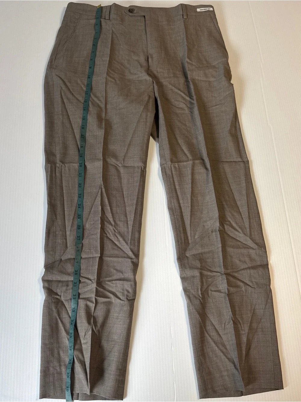 NWT Jos A Bank 1905 brrr Comfort Wool Dress Pants 34x30 Tailored Fit Taupe Tan